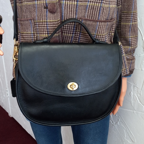 Coach Large Plaza Bag, Black, Late 1980's - Early 1990's - Picture 12 of 15